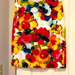 Carmen Marc Valvo Floral Knee Length Skirt